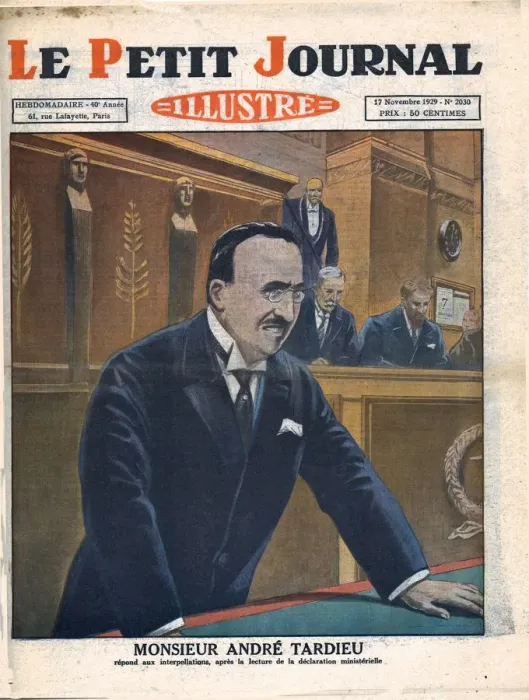 Framed Print : Andre Tardieu replies to questions, 1929. Creator: Unknown Framed Print : Andre Tardieu replies to questions, 1929. Creator: Unknown
