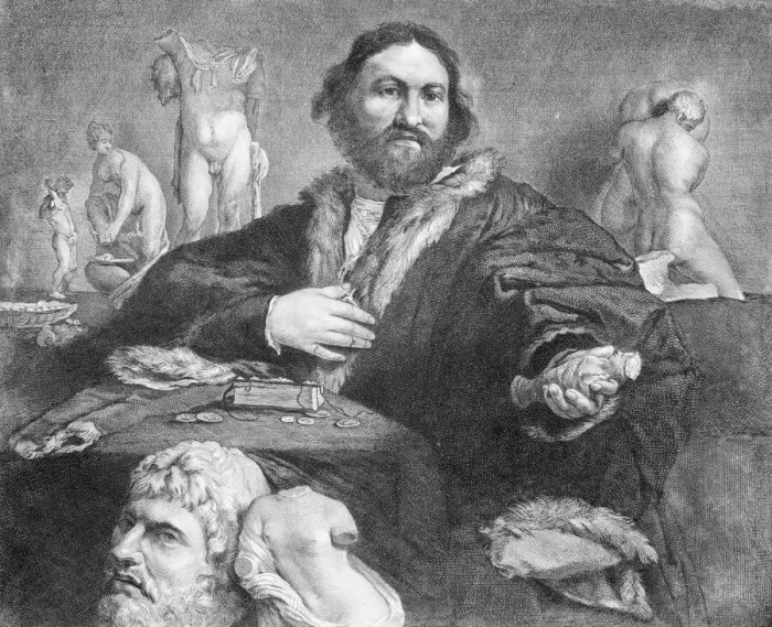 Framed Print : Andrea Odoni, 1640-58. Creator: Cornelis de Visscher Framed Print : Andrea Odoni, 1640-58. Creator: Cornelis de Visscher