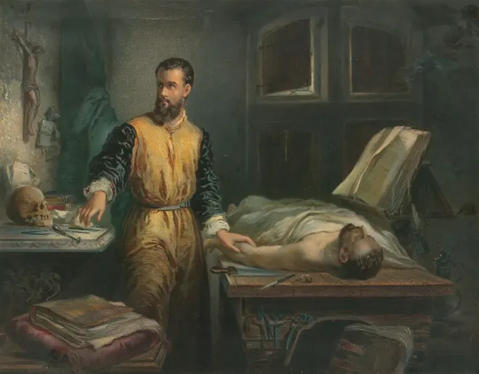 Framed Print : Andreas Vesalius, c. 1861. Creator: Hamman, Edouard Jean Conrad (1819-1888)