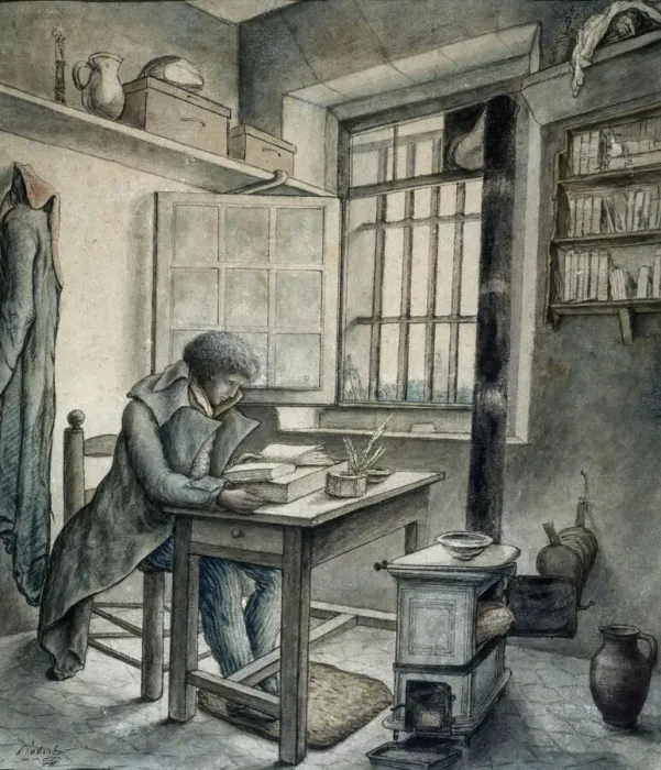 Framed Print : AndreChenier at the Prison Saint-Lazare, ca 1794