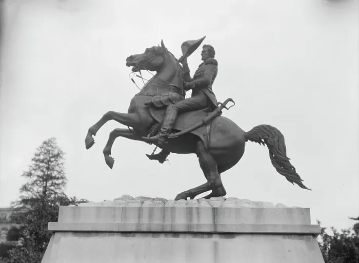 Framed Print : Andrew Jackson - Equestrian statues in Washington, D.C. between 1911 and 1942. Creator: Arnold Genthe Framed Print : Andrew Jackson - Equestrian statues in Washington, D.C. between 1911 and 1942. Creator: Arnold Genthe