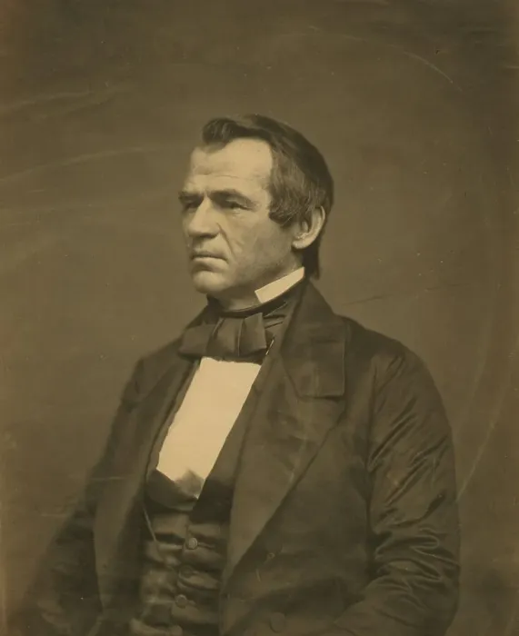 Framed Print : Andrew Johnson, half-length portrait, seated, facing left, 1860. Creator: Jesse Harrison Whitehurst Framed Print : Andrew Johnson, half-length portrait, seated, facing left, 1860. Creator: Jesse Harrison Whitehurst