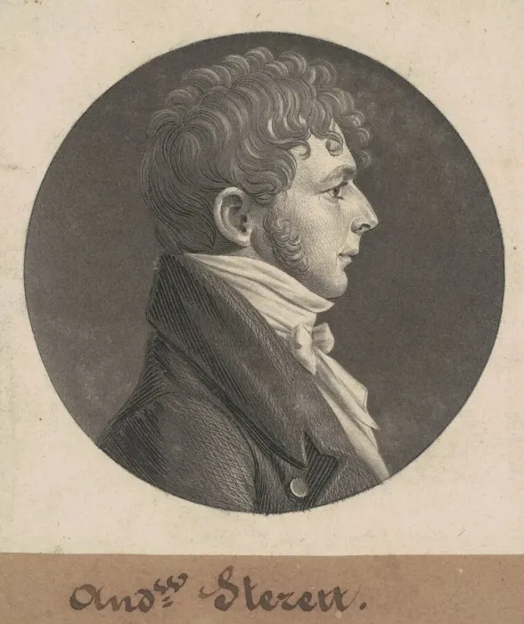 Framed Print : Andrew Sterett, 1803. Creator: Charles Balthazar Julien Fevret de Saint-Memin Framed Print : Andrew Sterett, 1803. Creator: Charles Balthazar Julien Fevret de Saint-Memin