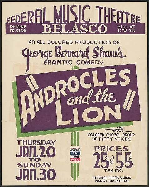 Androcles and the Lion, [193-]. Creator: Unknown