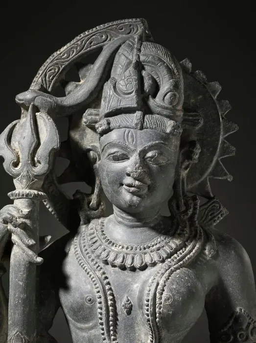Framed Print : The Androgynous Form of Shiva and Parvati (Ardhanarishvara), 11th century. Creator: Unknown Framed Print : The Androgynous Form of Shiva and Parvati (Ardhanarishvara), 11th century. Creator: Unknown