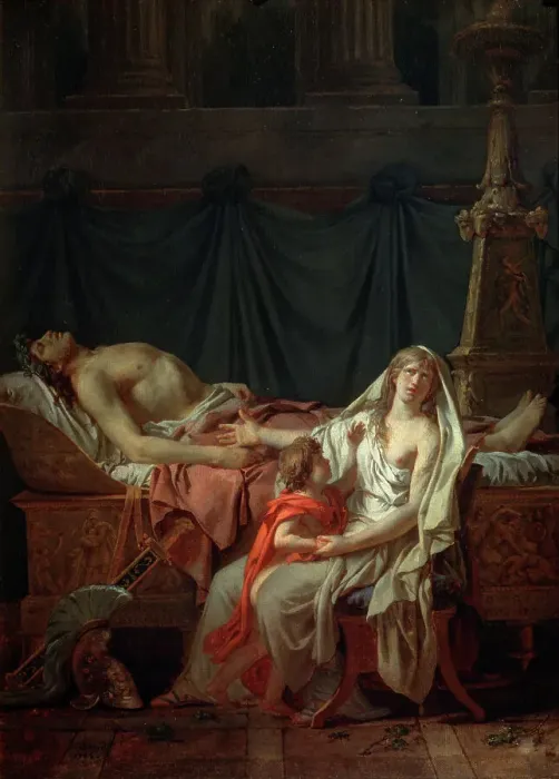 Framed Print : Andromache mourns Hector, 1783. Artist: Jacques Louis David Framed Print : Andromache mourns Hector, 1783. Artist: Jacques Louis David