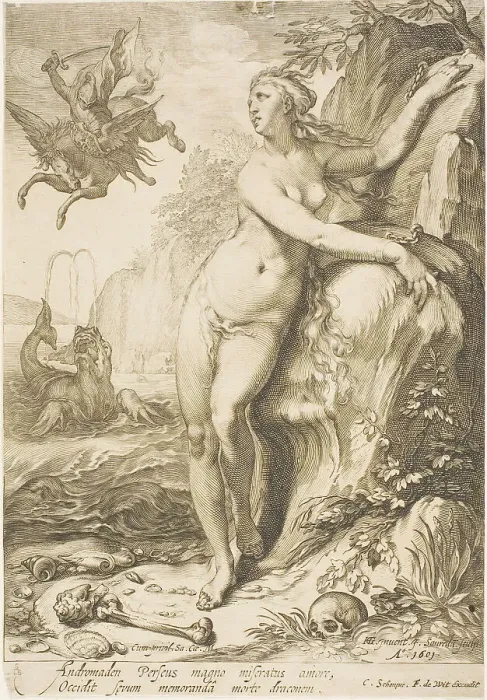 Framed Print : Andromeda, 1601. Creator: Jan Saenredam Framed Print : Andromeda, 1601. Creator: Jan Saenredam