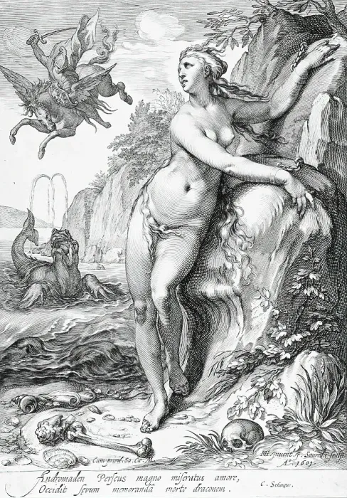 Framed Print : Andromeda, 1601. Creator: Jan Saenredam Framed Print : Andromeda, 1601. Creator: Jan Saenredam