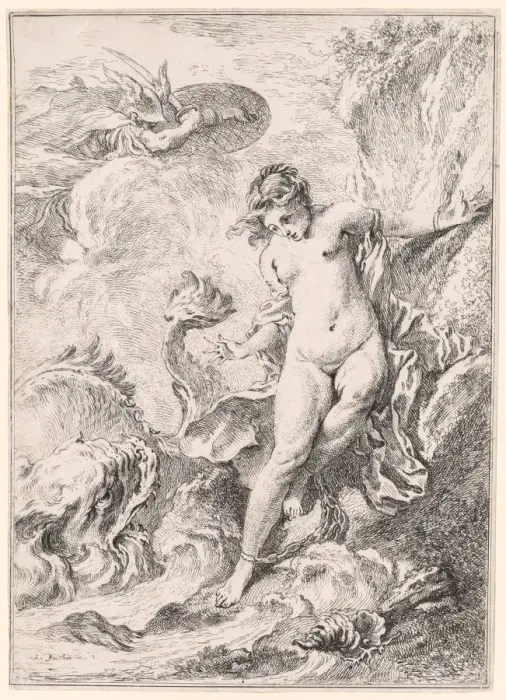 Framed Print : Andromeda (Andromede), 1734. Creator: Francois Boucher (French, 1703-1770) Framed Print : Andromeda (Andromede), 1734. Creator: Francois Boucher (French, 1703-1770)