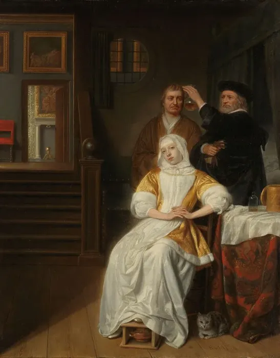 Framed Print : The Anemic Lady, 1660-1678. Creator: Samuel van Hoogstraten Framed Print : The Anemic Lady, 1660-1678. Creator: Samuel van Hoogstraten