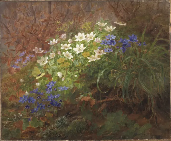 Framed Print : Anemones, 1867. Creator: Anthonie Leonore Christensen Framed Print : Anemones, 1867. Creator: Anthonie Leonore Christensen