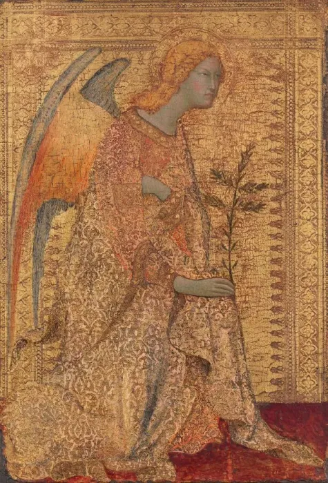 Framed Print : The Angel of the Annunciation, c. 1330. Creator: Simone Martini Framed Print : The Angel of the Annunciation, c. 1330. Creator: Simone Martini