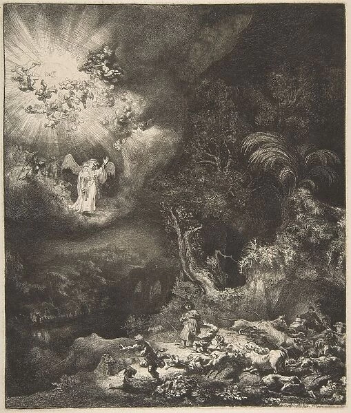 The Angel Appearing to the Shepherds, 1634. Creator: Rembrandt Harmensz van Rijn