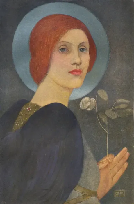 Framed Print : An Angel, c1905. Artist: Marianne Stokes Framed Print : An Angel, c1905. Artist: Marianne Stokes