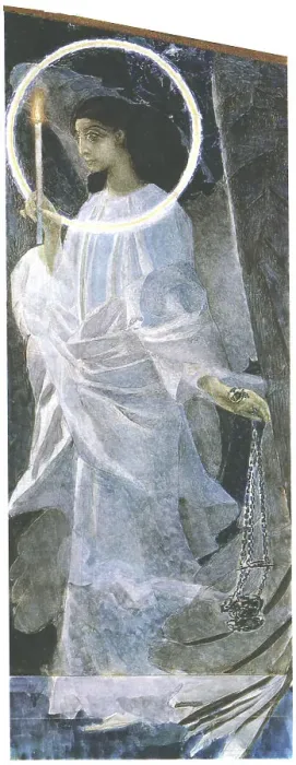 Framed Print : Angel with a Candle, 1887. Artist: Vrubel, Mikhail Alexandrovich (1856-1910) Framed Print : Angel with a Candle, 1887. Artist: Vrubel, Mikhail Alexandrovich (1856-1910)