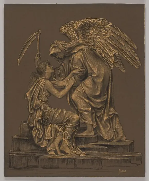 Framed Print : The Angel of Death, 1885. Creator: Mary Evelyn de Morgan Framed Print : The Angel of Death, 1885. Creator: Mary Evelyn de Morgan