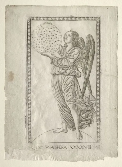 Framed Print : The Angel of the Eighth Sphere (from the Tarocchi, series A... before 1467. Creator Framed Print : The Angel of the Eighth Sphere (from the Tarocchi, series A... before 1467. Creator
