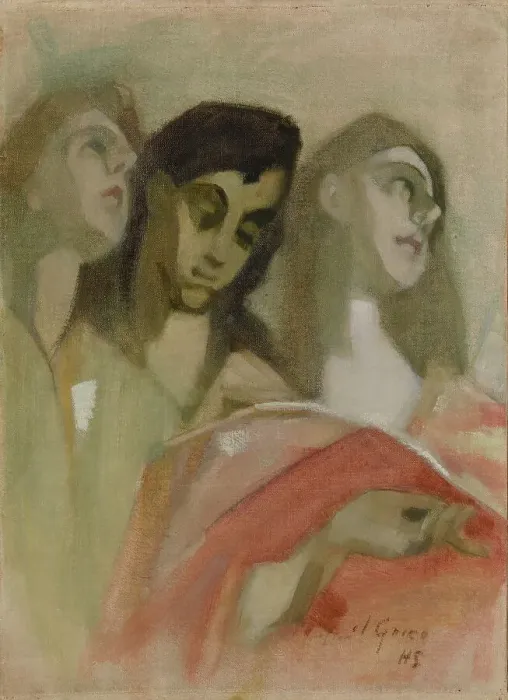 Framed Print : Angel Fragment, after El Greco, 1928-1929. Creator: Helene Schjerfbeck