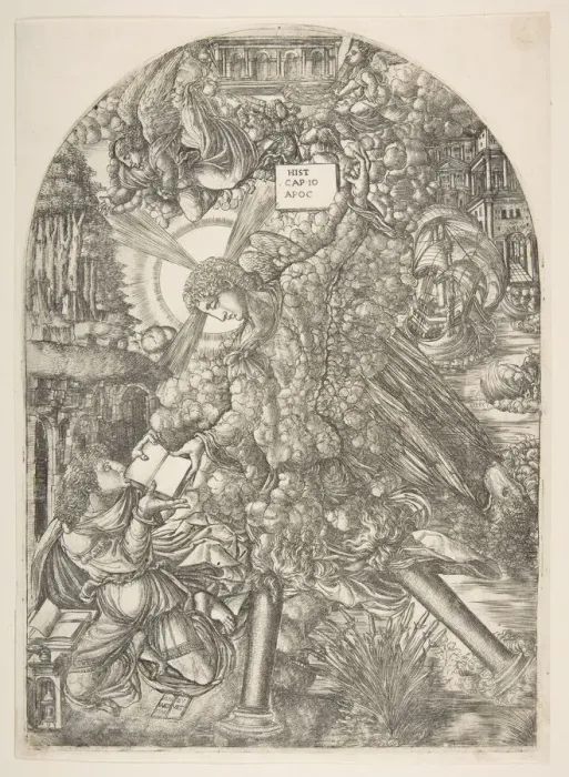 Framed Print : The Angel Gives Saint John the Book to Eat, from the Apocalypse. n. d. Creator: Jean Duvet Framed Print : The Angel Gives Saint John the Book to Eat, from the Apocalypse. n. d. Creator: Jean Duvet