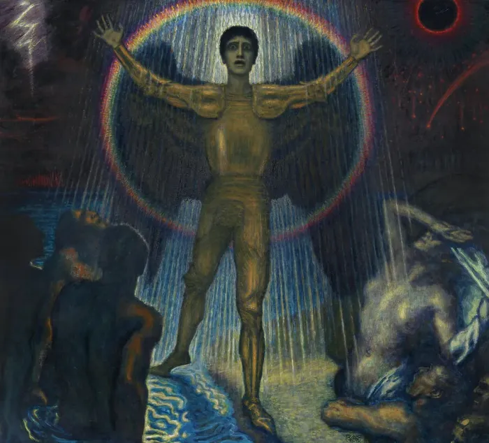 Framed Print : The angel of judgment, c1922. Creator: Stuck; Franz; Ritter von (1863-1928) Framed Print : The angel of judgment, c1922. Creator: Stuck; Franz; Ritter von (1863-1928)