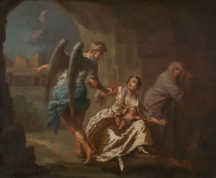 Framed Print : The Angel of Mercy, ca. 1746. Creator: Joseph Highmore Framed Print : The Angel of Mercy, ca. 1746. Creator: Joseph Highmore