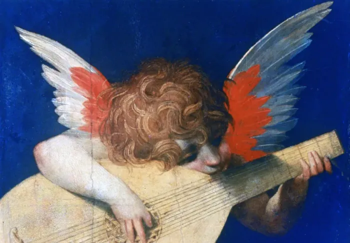 Framed Print : Angel Musician, c1520. Artist: Rosso Fiorentino Framed Print : Angel Musician, c1520. Artist: Rosso Fiorentino