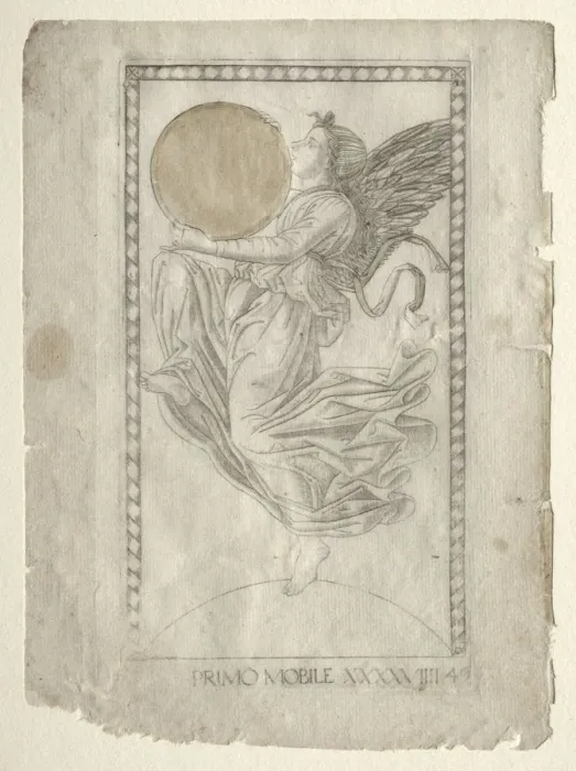 Framed Print : The Angel of the Ninth Sphere (from the Tarocchi, series A... before 1467. Creator Framed Print : The Angel of the Ninth Sphere (from the Tarocchi, series A... before 1467. Creator
