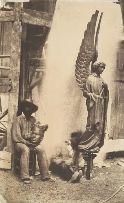 Framed Print : [Angel of the Passion, Sainte-Chapelle, Paris], 1853-1854. Creator: Auguste Mestral