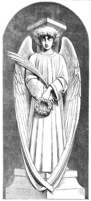 Framed Print : Angel of the Scutari Monument, by Marochetti, at the Crystal Palace, 1856. Creator: Unknown Framed Print : Angel of the Scutari Monument, by Marochetti, at the Crystal Palace, 1856. Creator: Unknown