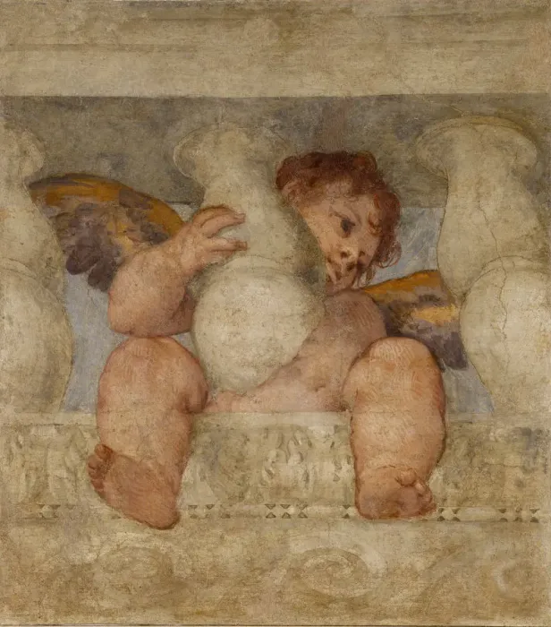Framed Print : Angel seated on a balustrade Framed Print : Angel seated on a balustrade