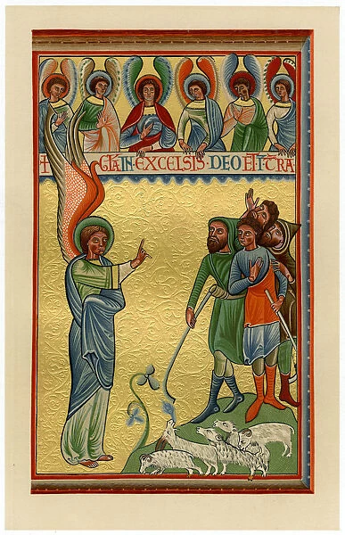 The angel and the shepherds, late 12th century