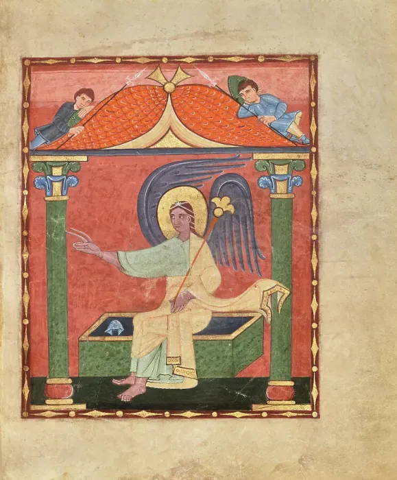 Framed Print : The Angel at the Empty Tomb of Christ, shortly after 1053. Creator: Unknown Framed Print : The Angel at the Empty Tomb of Christ, shortly after 1053. Creator: Unknown