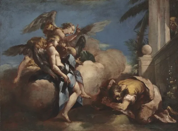 Framed Print : The Angels Appearing to Abraham, 1750s. Creator: Francesco Guardi (Italian, 1712-1793) Framed Print : The Angels Appearing to Abraham, 1750s. Creator: Francesco Guardi (Italian, 1712-1793)