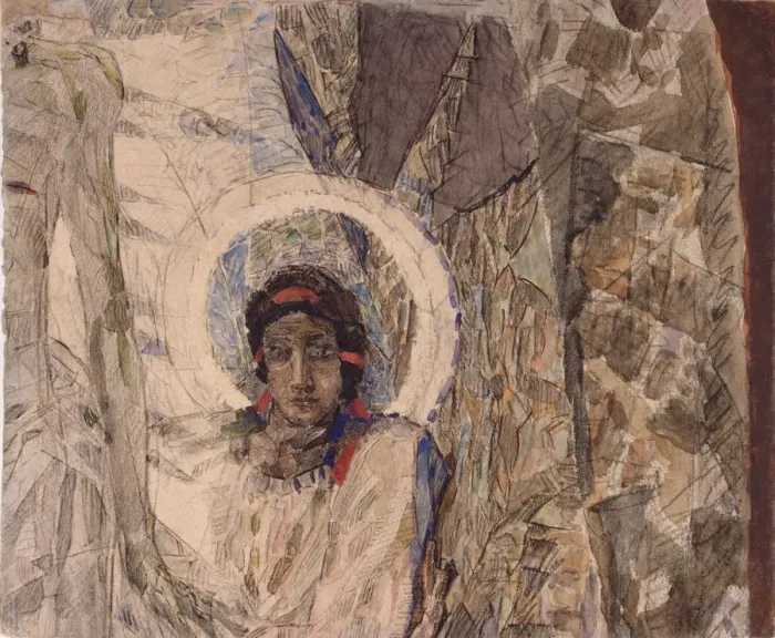 Framed Print : Angels Head, 1887. Artist: Vrubel, Mikhail Alexandrovich (1856-1910) Framed Print : Angels Head, 1887. Artist: Vrubel, Mikhail Alexandrovich (1856-1910)