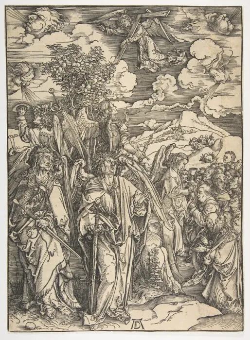 Framed Print : The Four Angels Holding the Winds, from The Apocalypse, German Edition, 1498, ca. 1498 Framed Print : The Four Angels Holding the Winds, from The Apocalypse, German Edition, 1498, ca. 1498