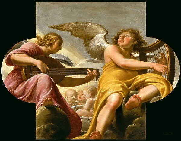 Two Angels Making Music, 1648. Creator: Champaigne, Philippe, de (1602-1674)