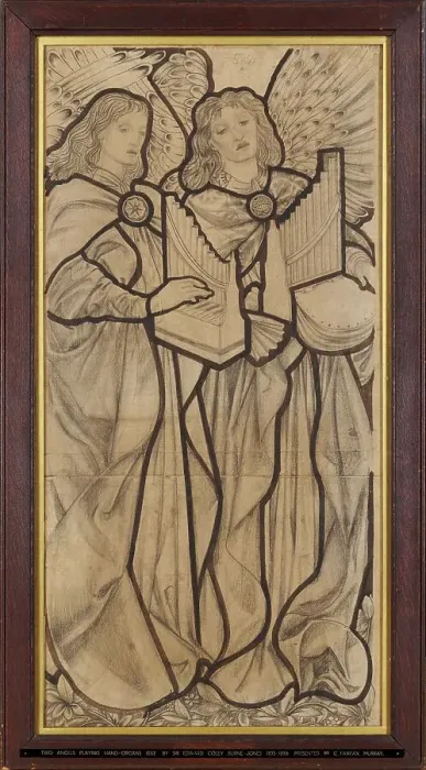 Framed Print : Angels playing organs, 1862. Creator: Sir Edward Coley Burne-Jones Framed Print : Angels playing organs, 1862. Creator: Sir Edward Coley Burne-Jones