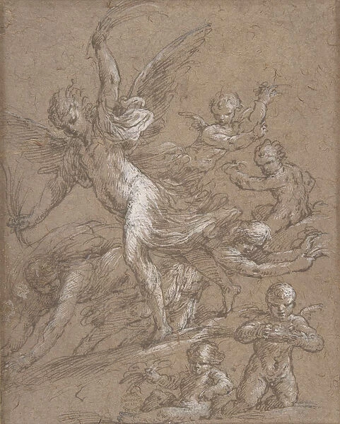 Angels and Putti, 17th century. Creator: Anon