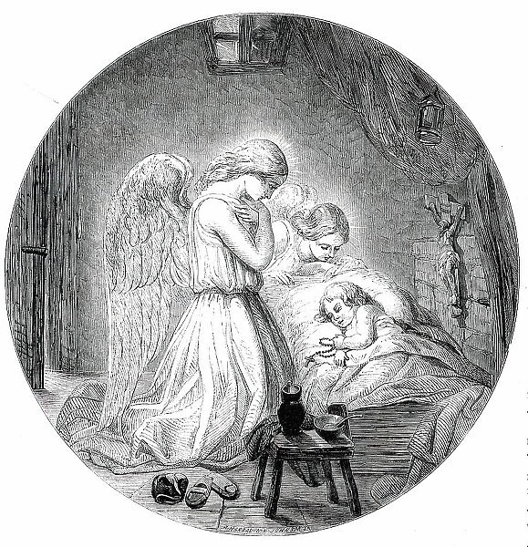 The Angels Whisper - painted by J. J. Jenkins, 1850. Creators: Horace Harral, K. Johnson