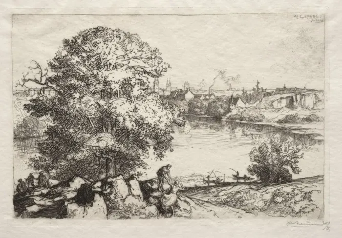 Framed Print : Angers: LEtang St. Nicolas, 1912. Creator: Auguste Louis Lepere (French, 1849-1918) Framed Print : Angers: LEtang St. Nicolas, 1912. Creator: Auguste Louis Lepere (French, 1849-1918)