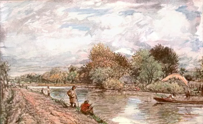 Framed Print : Anglers, (c1900). Creator: Unknown Framed Print : Anglers, (c1900). Creator: Unknown