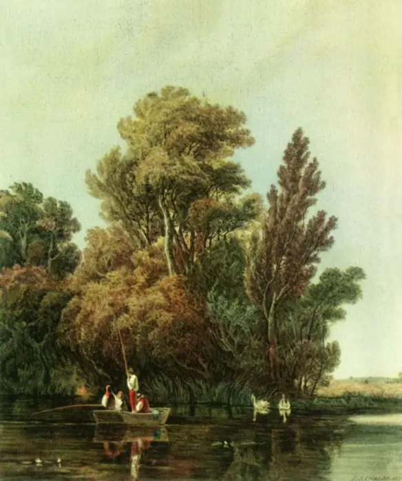 Framed Print : The Anglers Pool, 1809, (1946). Creator: John James Chalon Framed Print : The Anglers Pool, 1809, (1946). Creator: John James Chalon