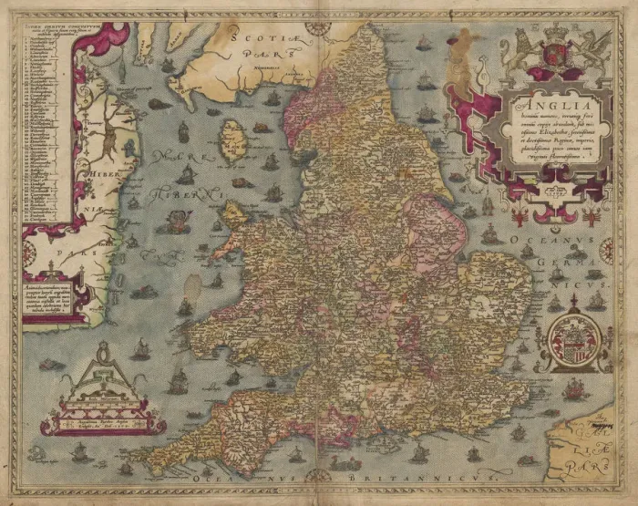 Framed Print : Anglia: England and Wales, 1579. Artist: Saxton, Christopher (ca 1540-ca 1610) Framed Print : Anglia: England and Wales, 1579. Artist: Saxton, Christopher (ca 1540-ca 1610)