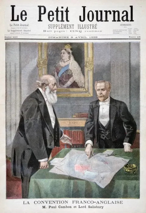 Framed Print : The Anglo-French Convention, 1899. Artist: Oswaldo Tofani Framed Print : The Anglo-French Convention, 1899. Artist: Oswaldo Tofani