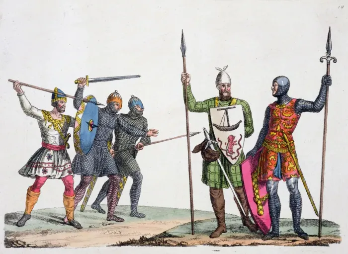 Framed Print : Anglo-Saxon warriors, 19th century Framed Print : Anglo-Saxon warriors, 19th century