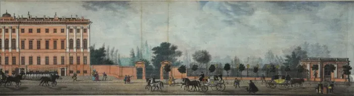 Framed Print : The Anichkov Palace. From the panorama of the Nevsky Prospekt, 1830. Artist: Ivanov, Ivan Alexeyevich (1779-1848) Framed Print : The Anichkov Palace. From the panorama of the Nevsky Prospekt, 1830. Artist: Ivanov, Ivan Alexeyevich (1779-1848)