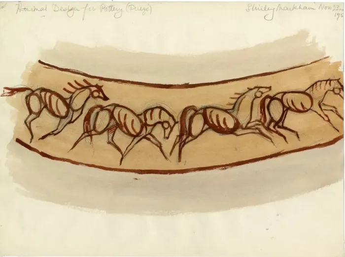 Framed Print : Animal design for pottery, c1950. Creator: Shirley Markham