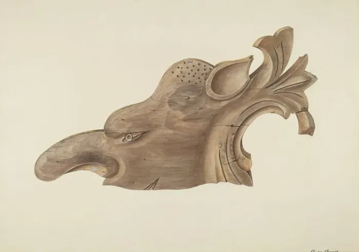 Framed Print : Animal Head, c. 1943. Creator: Clements Clayton Framed Print : Animal Head, c. 1943. Creator: Clements Clayton