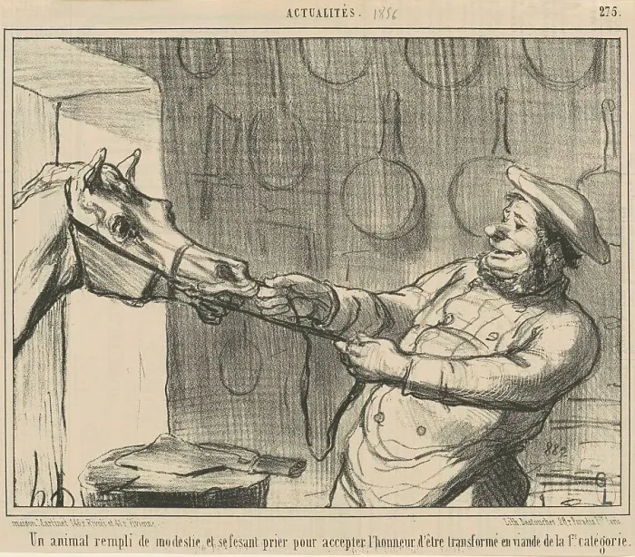 Framed Print : Un animal rempli de modestie... 19th century. Creator: Honore Daumier Framed Print : Un animal rempli de modestie... 19th century. Creator: Honore Daumier