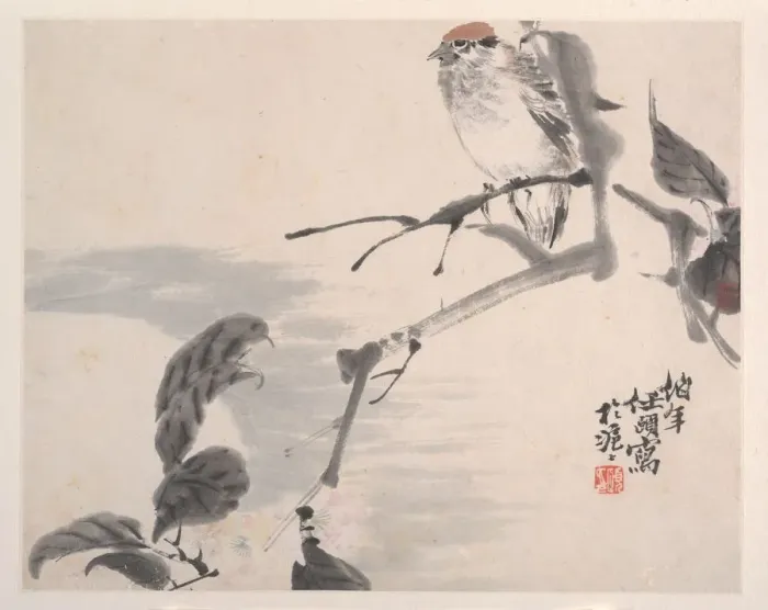 Framed Print : Animals, Flowers and Birds, 19th century. Creator: Ren Yi Framed Print : Animals, Flowers and Birds, 19th century. Creator: Ren Yi